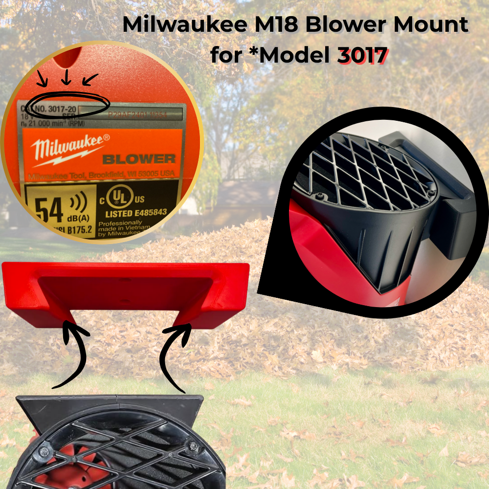 Milwaukee M18 Fuel Leaf Blower Wall Mount – Heavy Duty – Compatible with Model 3017