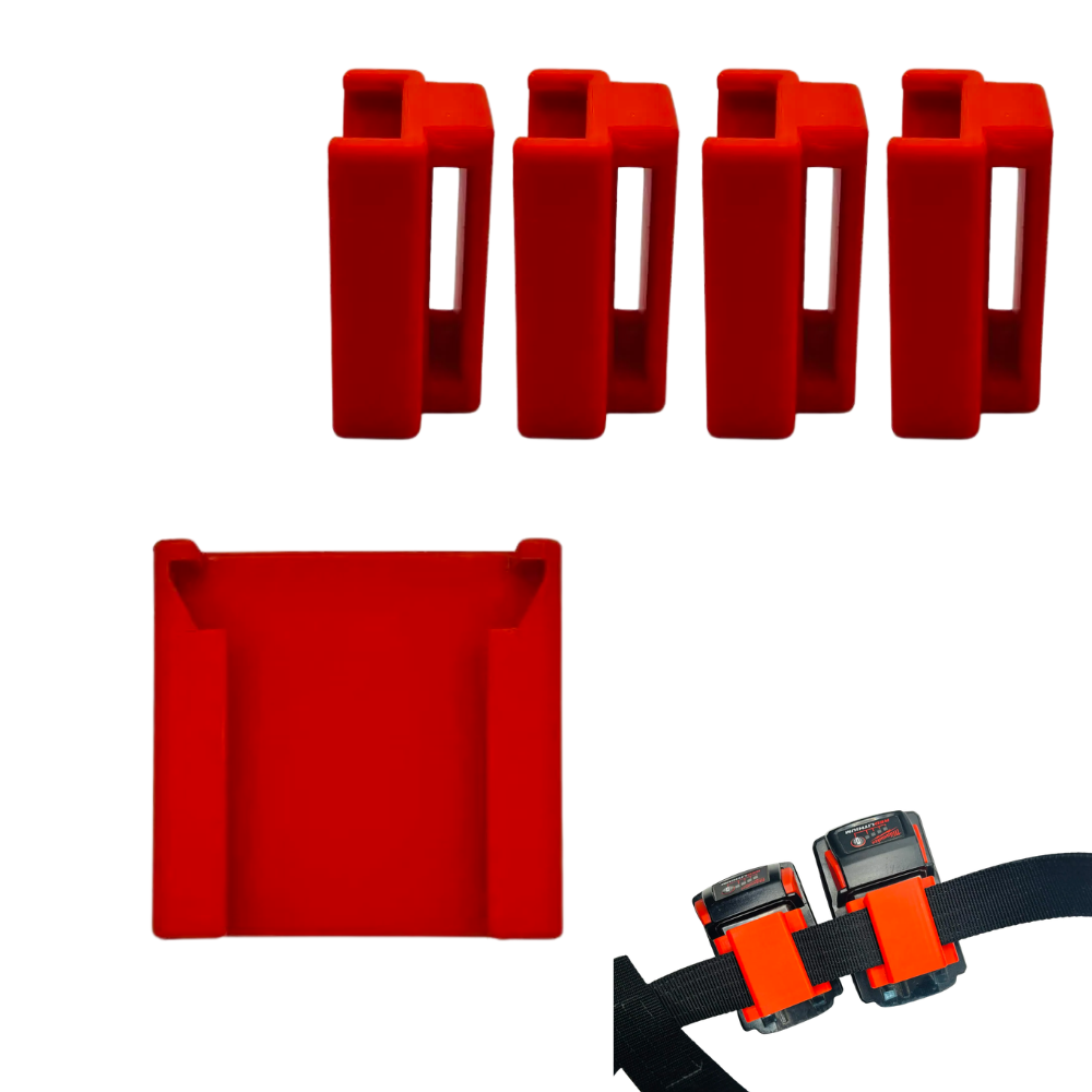 Milwaukee M18 Battery Belt Holder - Open & Closed Clip Designs - Made in USA