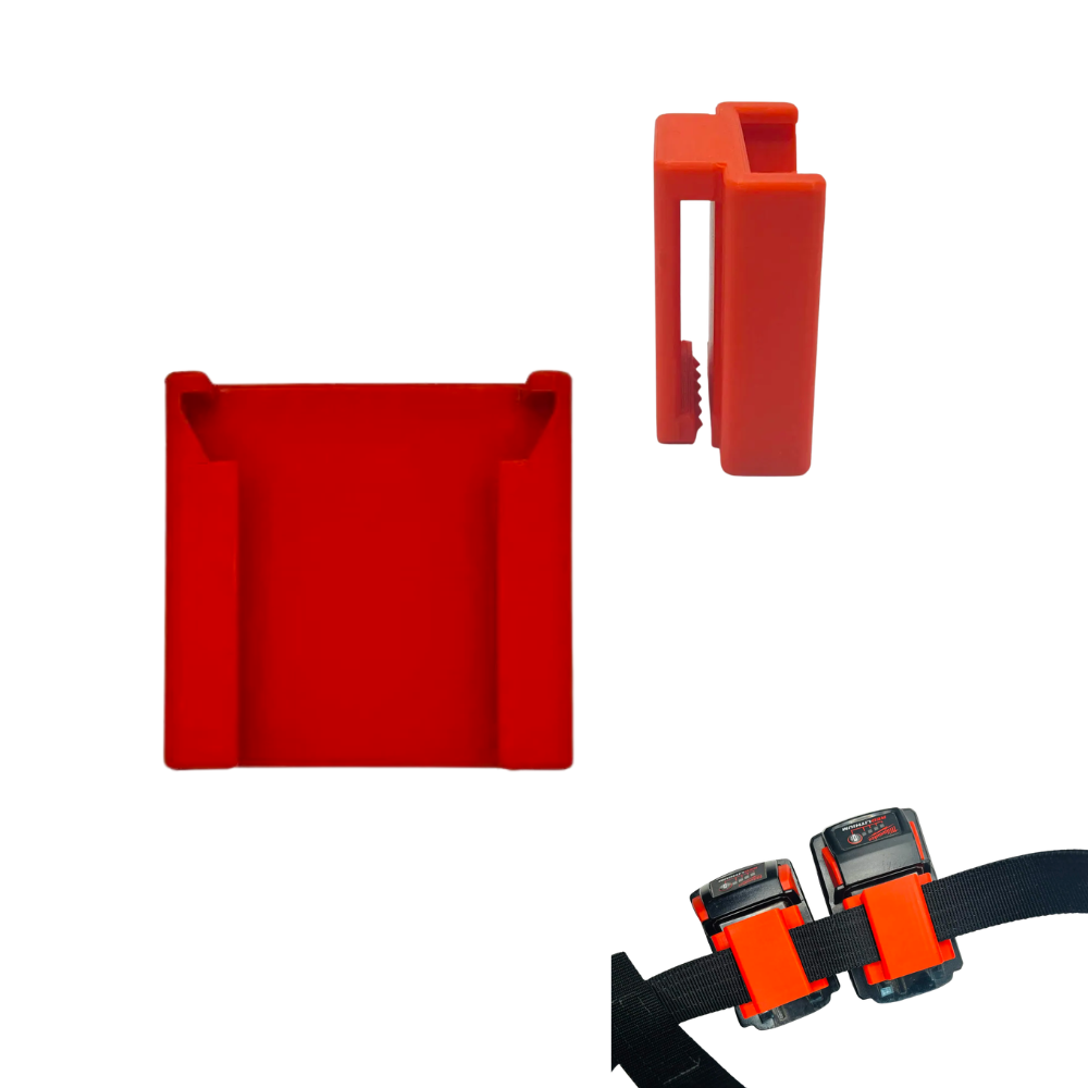 Milwaukee M18 Battery Belt Holder - Open & Closed Clip Designs - Made in USA