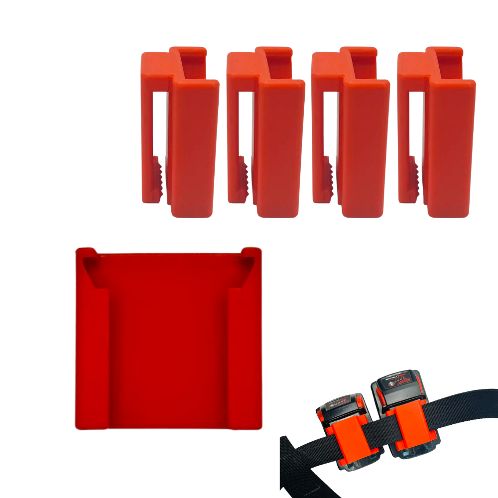 Milwaukee M18 Battery Belt Holder - Open & Closed Clip Designs - Made in USA