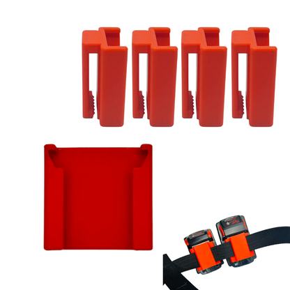 Milwaukee M18 Battery Belt Holder - Open & Closed Clip Designs - Made in USA