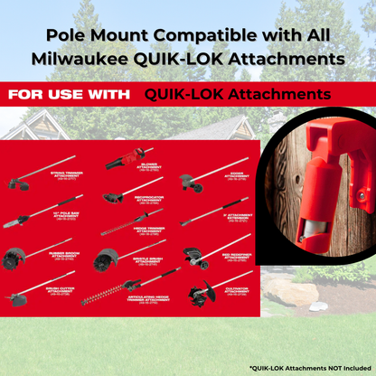 Milwaukee QUIK-LOK Attachment Wall Mount - Garage Storage Organizer - Screws Included - Red or Black