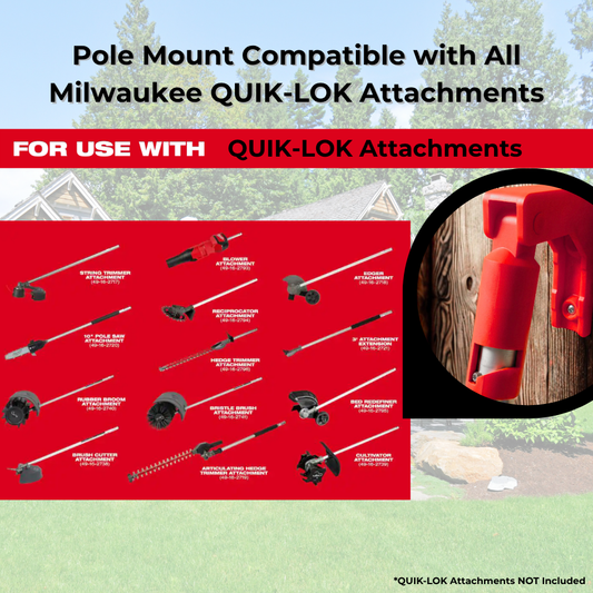 Milwaukee QUIK-LOK Attachment Wall Mount - Garage Storage Organizer - Screws Included - Red or Black