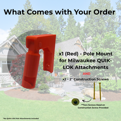 Milwaukee QUIK-LOK Attachment Wall Mount - Garage Storage Organizer - Screws Included - Red or Black