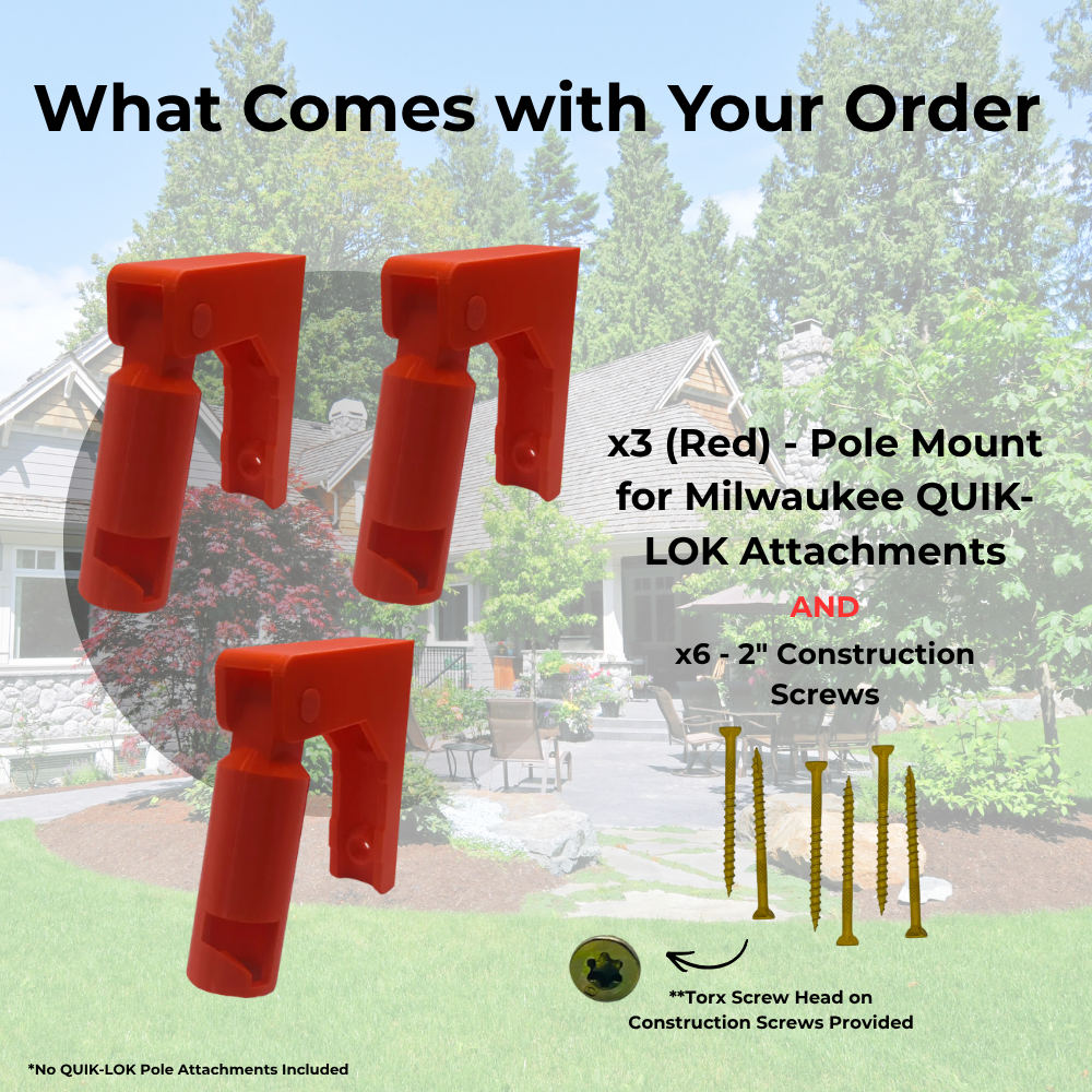 Milwaukee QUIK-LOK Attachment Wall Mount - Garage Storage Organizer - Screws Included - Red or Black