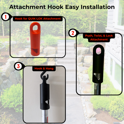 Milwaukee QUIK-LOK Attachment Pole Hook - Garage Storage Organizer - Red or Black