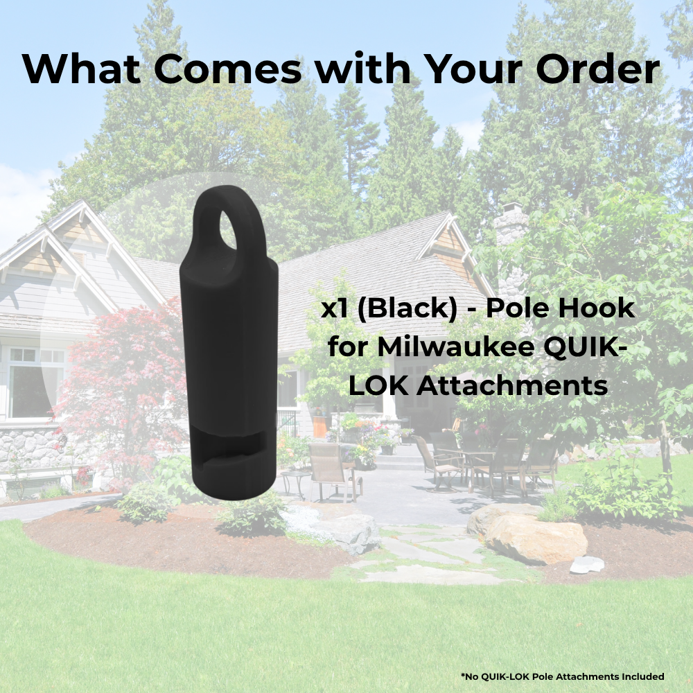 Milwaukee QUIK-LOK Attachment Pole Hook - Garage Storage Organizer - Red or Black