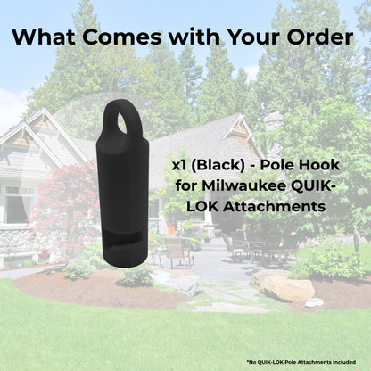 Milwaukee QUIK-LOK Attachment Pole Hook - Garage Storage Organizer - Red or Black