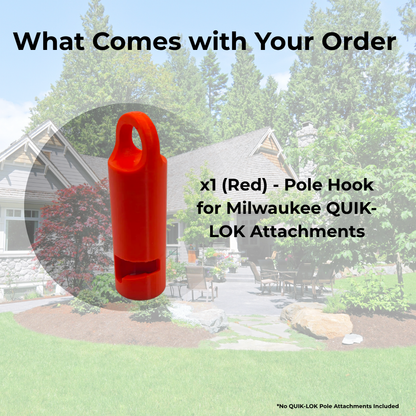 Milwaukee QUIK-LOK Attachment Pole Hook - Garage Storage Organizer - Red or Black