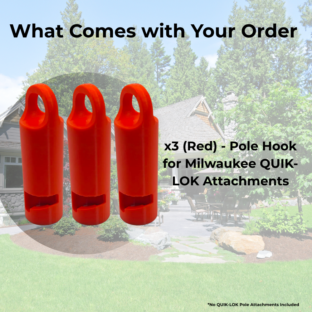 Milwaukee QUIK-LOK Attachment Pole Hook - Garage Storage Organizer - Red or Black