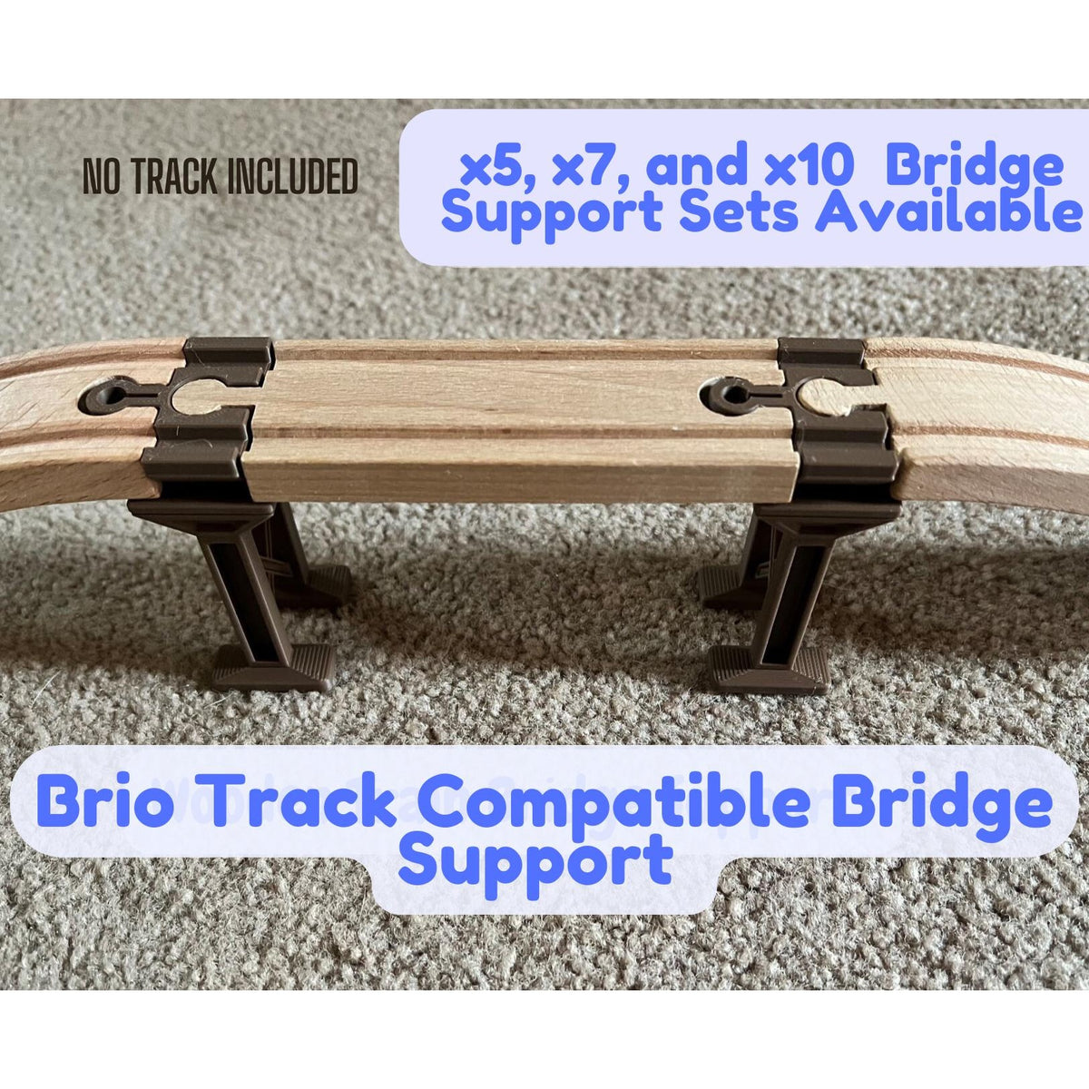 Wooden Train Track Bridge Supports — BRIO® Compatible Elevated Track Risers