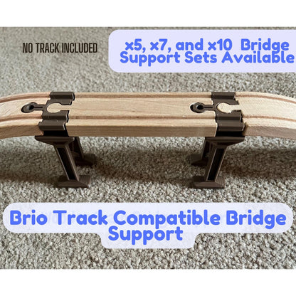 Wooden Train Track Bridge Supports — BRIO® Compatible Elevated Track Risers