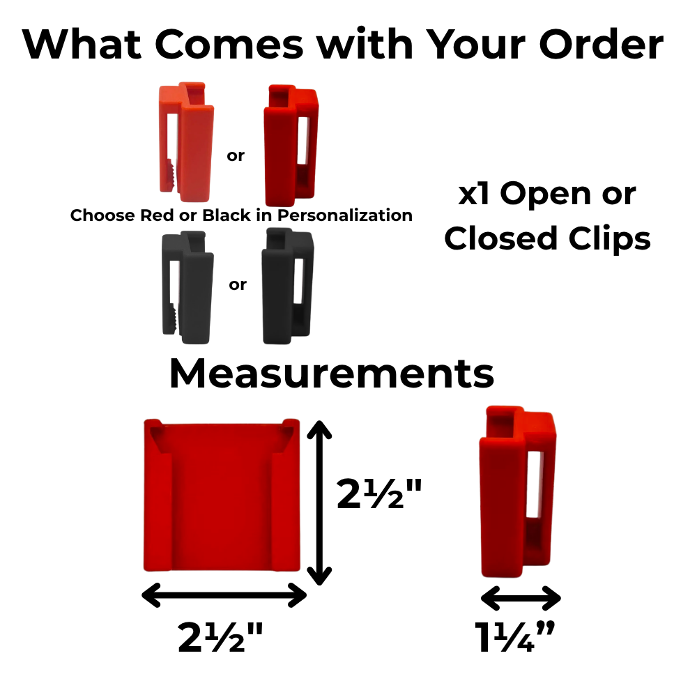 Milwaukee M18 Battery Belt Holder - Open & Closed Clip Designs - Made in USA
