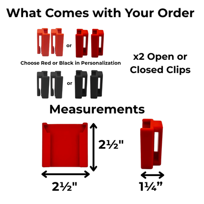 Milwaukee M18 Battery Belt Holder - Open & Closed Clip Designs - Made in USA