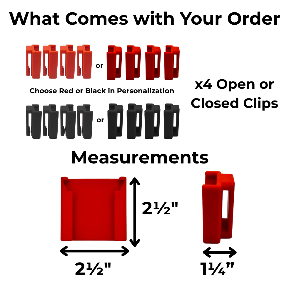 Milwaukee M18 Battery Belt Holder - Open & Closed Clip Designs - Made in USA