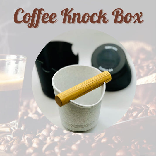 Espresso Knock Box with Oak Rod: Non-Slip Coffee Grounds Container, Made in USA