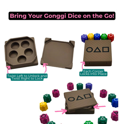 Weighted Gonggi Dice Game Set: Korean Traditional Game with Twist Lock Case | Christmas Stocking Stuffer