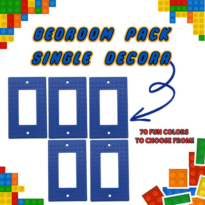 LEGO® Building Brick Compatible Wall Plates | Switch & Outlet Covers | 70 Colors Available