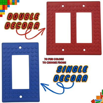 LEGO® Building Brick Compatible Wall Plates | Switch & Outlet Covers | 70 Colors Available
