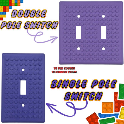LEGO® Building Brick Compatible Wall Plates | Switch & Outlet Covers | 70 Colors Available