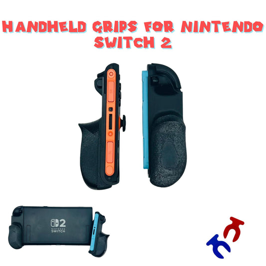 Handheld grips for Nintendo Switch 2 on a white background with product name text.