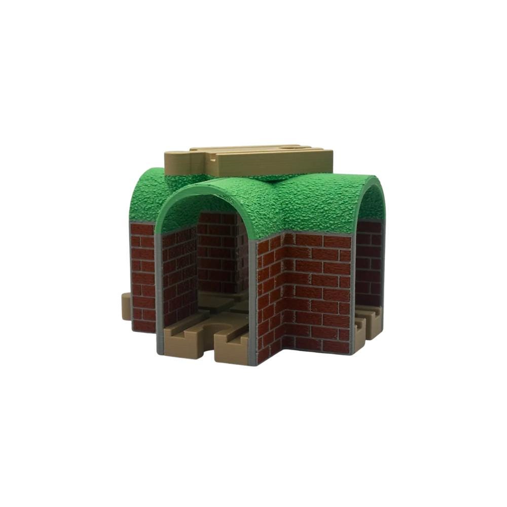 Wooden Train 4-Way Tunnel & Overpass