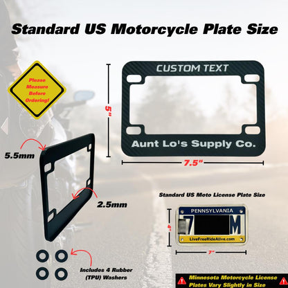 Personalized Motorcycle License Plate | Custom Bike Frame | 24 Fonts | Biker Gift